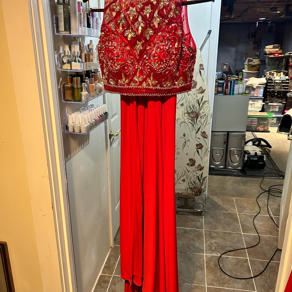 Sherri Hill ornate two piece prom dress